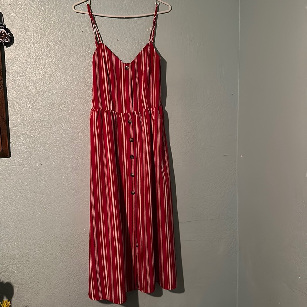 Red & white Striped dress